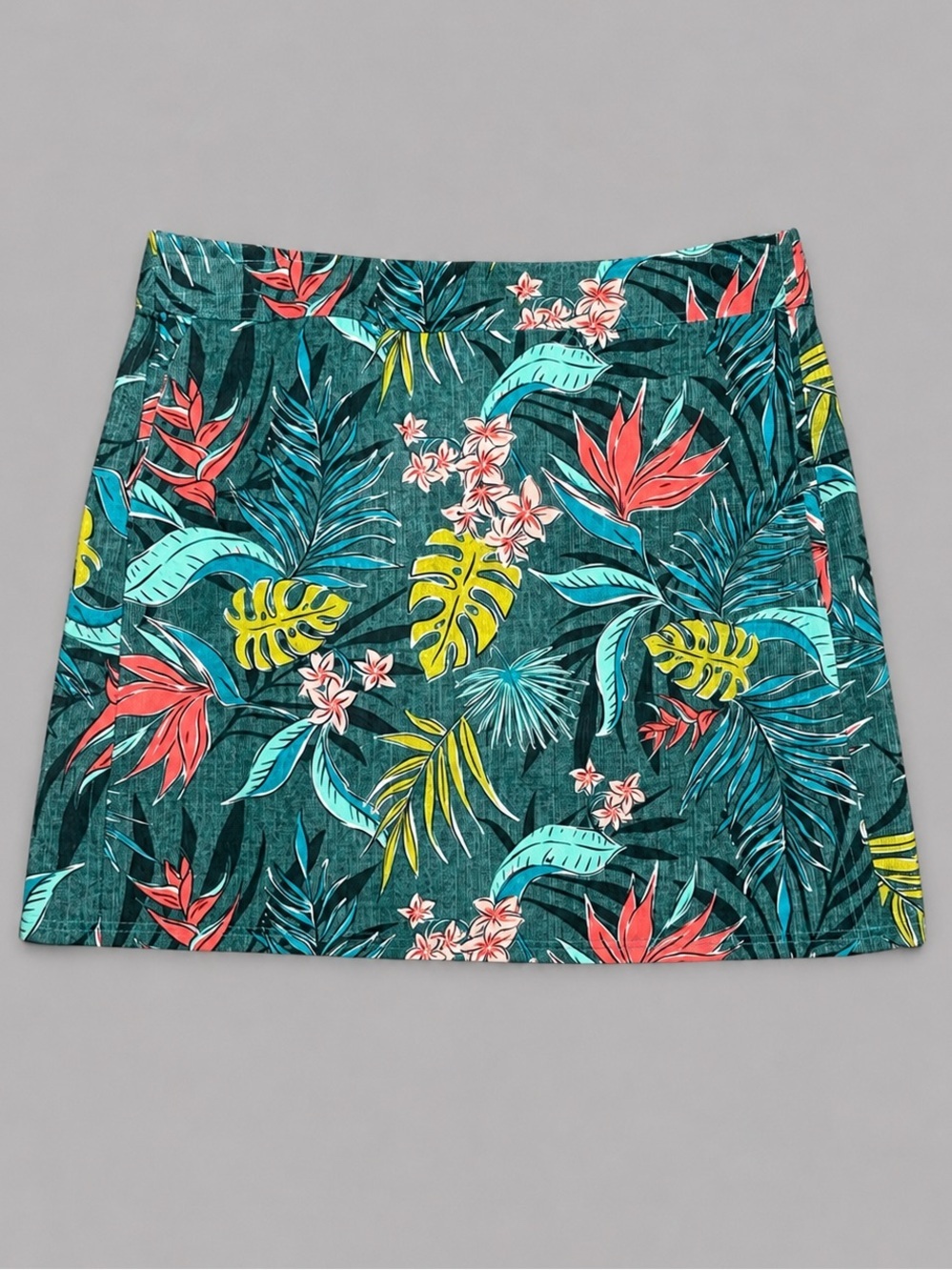 Rip Skirt Green Floral Wrap Skirt Size Large Lightweight Travel Resort Coastal